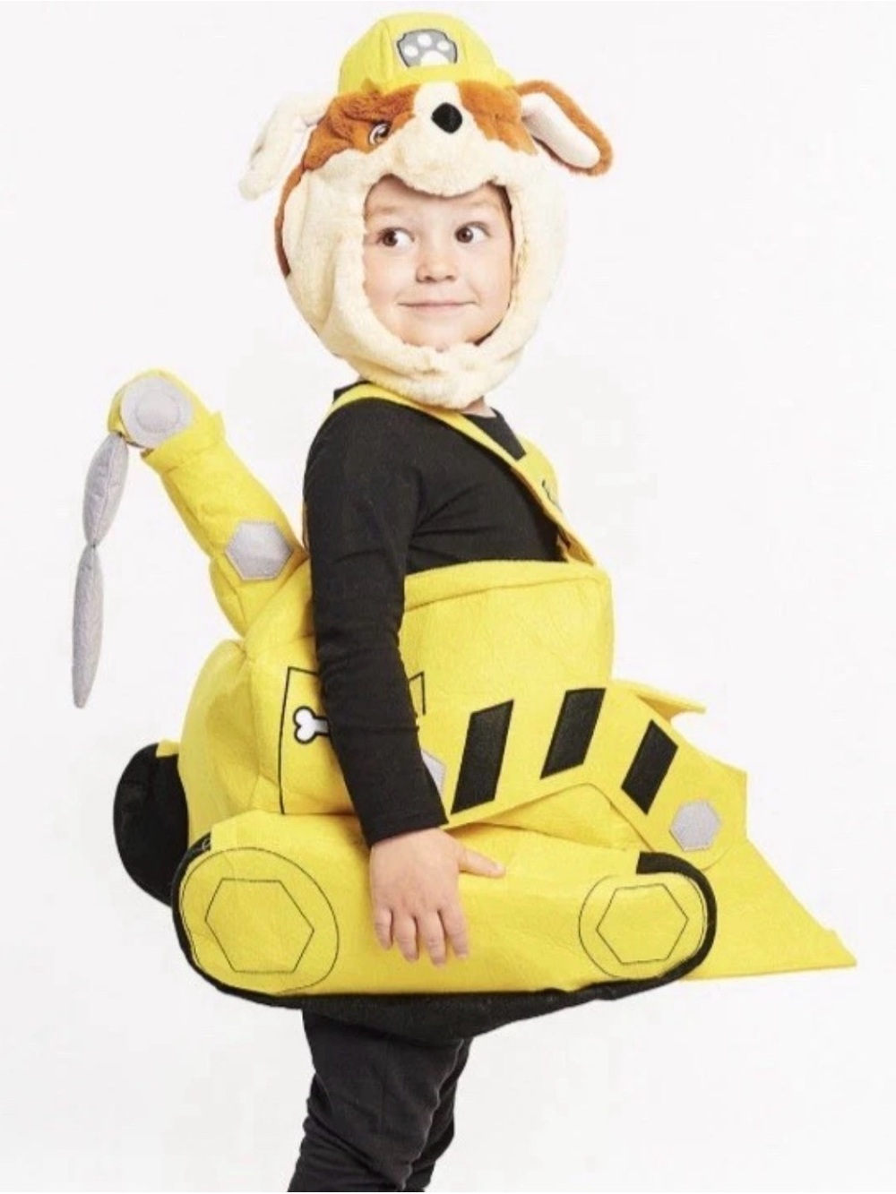 Pottery Barn Kids 2PC Paw Patrol Rubble 3D Bulldozer Costume Size medium 4-6